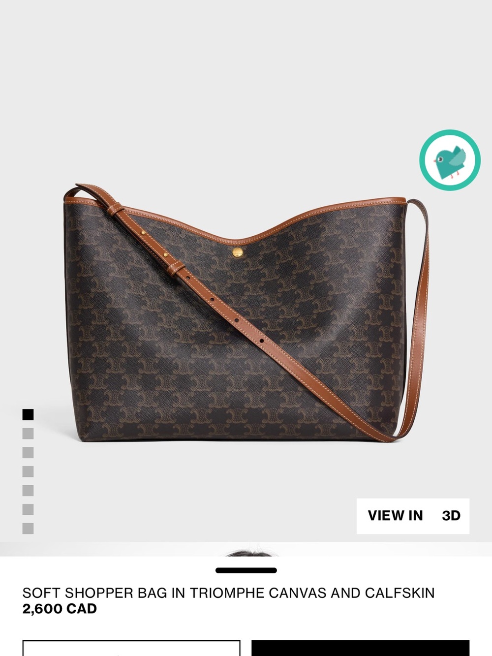 Celine Triomphe Canvas Tote with Brown and Tan Trim